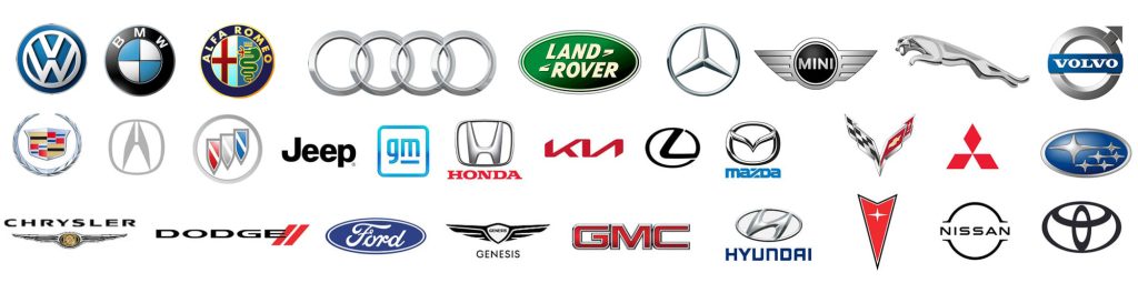 a group of logos of cars